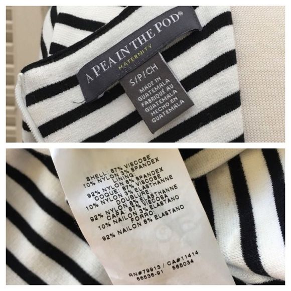 A Pea in the Pod Striped Body Contour Ruched Maternity Dress, Small - Picture 7 of 8